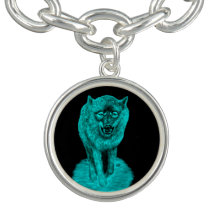 Angry Black Wolf in de nacht