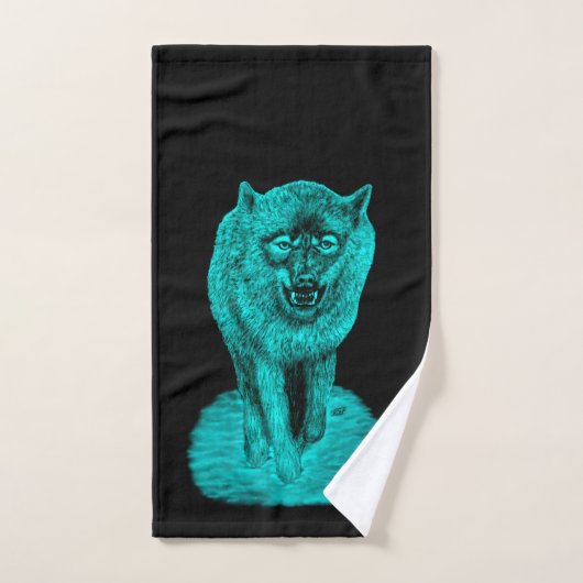 Angry Black Wolf in de nacht Bad Handdoek (Handdoek)