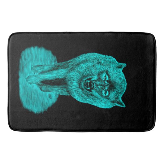 Angry Black Wolf in de nacht Badmat (Voorkant)