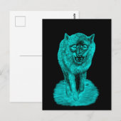 Angry Black Wolf in de nacht Briefkaart (Voorkant / Achterkant)