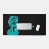 Angry Black Wolf in de nacht Bureaumat (Keyboard & Muis)