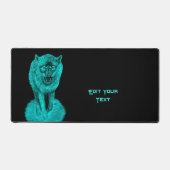 Angry Black Wolf in de nacht Bureaumat (Voorkant)