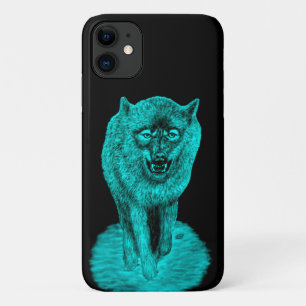 Angry Black Wolf in de nacht Case-Mate iPhone Case