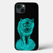 Angry Black Wolf in de nacht Case-Mate iPhone Case (Achterkant)