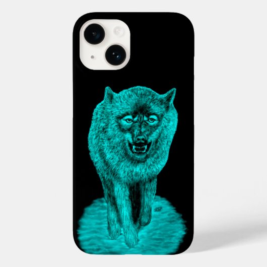 Angry Black Wolf in de nacht Case-Mate iPhone Case (Achterkant)