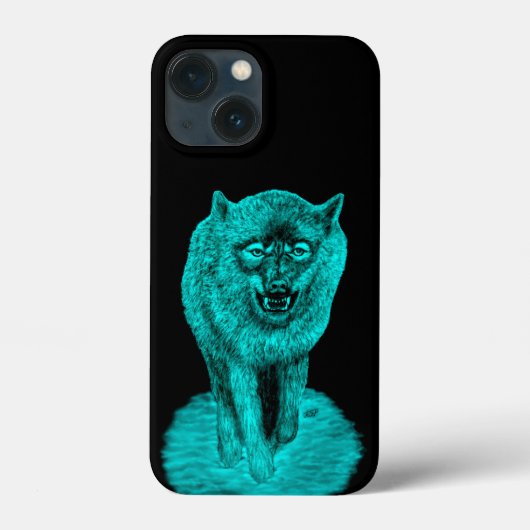 Angry Black Wolf in de nacht Case-Mate iPhone Case (Achterkant)