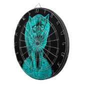 Angry Black Wolf in de nacht Dartbord (Voorkant Rechts)
