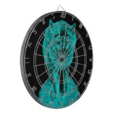 Angry Black Wolf in de nacht Dartbord (Voorkant Links)