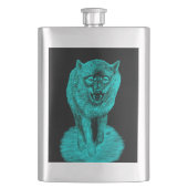 Angry Black Wolf in de nacht Flacon (Voorkant)