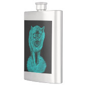 Angry Black Wolf in de nacht Flacon (Links)