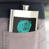 Angry Black Wolf in de nacht Flacon (Voorbeeld)