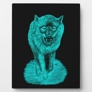 Angry Black Wolf in de nacht Fotoplaat