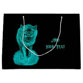 Angry Black Wolf in de nacht Groot Cadeauzakje