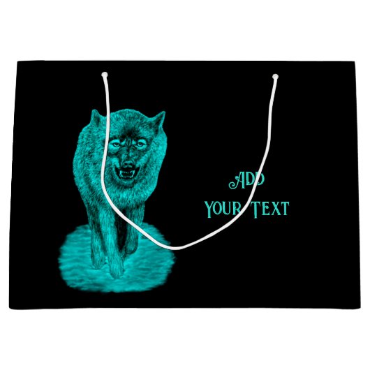 Angry Black Wolf in de nacht Groot Cadeauzakje (Voorkant)