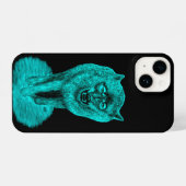 Angry Black Wolf in de nacht iPhone Hoesje (Achterkant horizontaal)