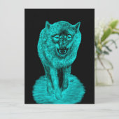 Angry Black Wolf in de nacht Kaart (Staand voorkant)