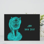 Angry Black Wolf in de nacht Kaart (Staand voorkant)