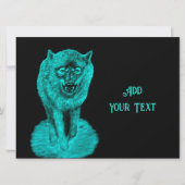 Angry Black Wolf in de nacht Kaart (Voorkant)