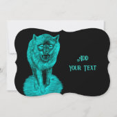 Angry Black Wolf in de nacht Kaart (Voorkant)