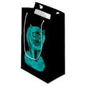 Angry Black Wolf in de nacht Klein Cadeauzakje (Voorkant Gekanteld)