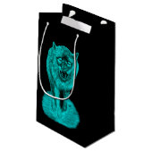 Angry Black Wolf in de nacht Klein Cadeauzakje (Achterkant Gekanteld)