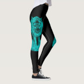 Angry Black Wolf in de nacht Leggings (Rechts)