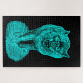 Angry Black Wolf in de nacht Legpuzzel (Horizontaal)