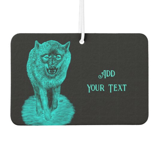 Angry Black Wolf in de nacht Luchtverfrisser (Voorkant)