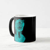 Angry Black Wolf in de nacht Magische Mok (Voorkant links)