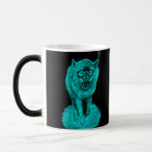 Angry Black Wolf in de nacht Magische Mok (Links)