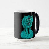 Angry Black Wolf in de nacht Magische Mok (Voorkant rechts)