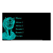 Angry Black Wolf in de nacht Magnetisch Visitekaartje (Voorkant)