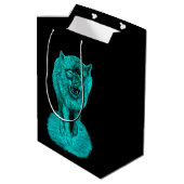 Angry Black Wolf in de nacht Medium Cadeauzakje (Achterkant Gekanteld)