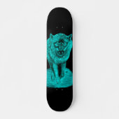 Angry Black Wolf in de nacht Persoonlijk Skateboard (Voorkant)