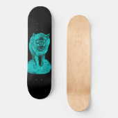 Angry Black Wolf in de nacht Persoonlijk Skateboard (Voorkant)