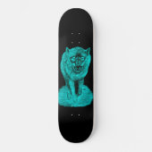 Angry Black Wolf in de nacht Persoonlijk Skateboard (Voorkant)