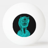 Angry Black Wolf in de nacht Pingpongbal (Achterkant)