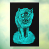 Angry Black Wolf in de nacht Raamsticker (Vel 3)