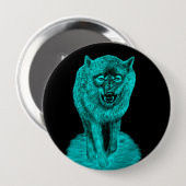 Angry Black Wolf in de nacht Ronde Button 4,0 Cm (Voorkant /achterkant)
