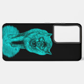 Angry Black Wolf in de nacht Samsung Galaxy Hoesje (Achterkant horizontaal)
