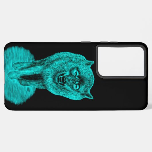 Angry Black Wolf in de nacht Samsung Galaxy Hoesje (Achterkant horizontaal)