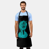 Angry Black Wolf in de nacht Schort (Gedragen)