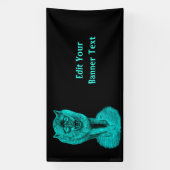 Angry Black Wolf in de nacht Spandoek (Verticaal)