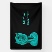Angry Black Wolf in de nacht Spandoek (Verticaal)
