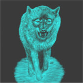 Angry Black Wolf in de nacht Sticker (Voorkant)