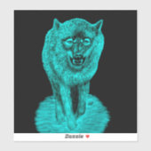 Angry Black Wolf in de nacht Sticker (Vel)