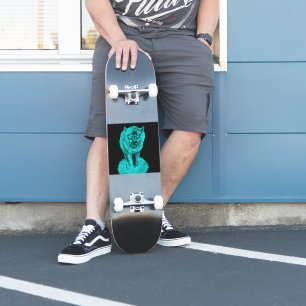 Angry Black Wolf in de nacht Sticker