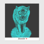 Angry Black Wolf in de nacht Sticker (Vel)