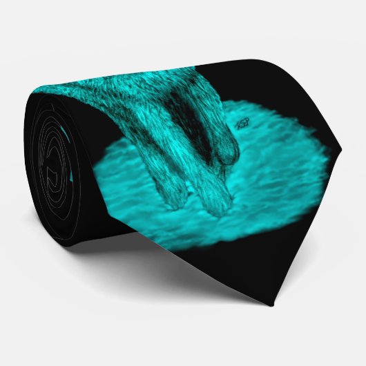 Angry Black Wolf in de nacht Stropdas (Opgerold)