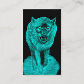 Angry Black Wolf in de nacht Visitekaartje (Achterkant)